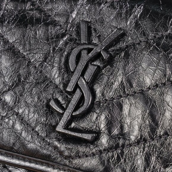 Black Crinkled Leather Chain Bag - Picture 4 of 7